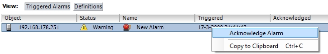 Acknowledge Triggered Alarms 