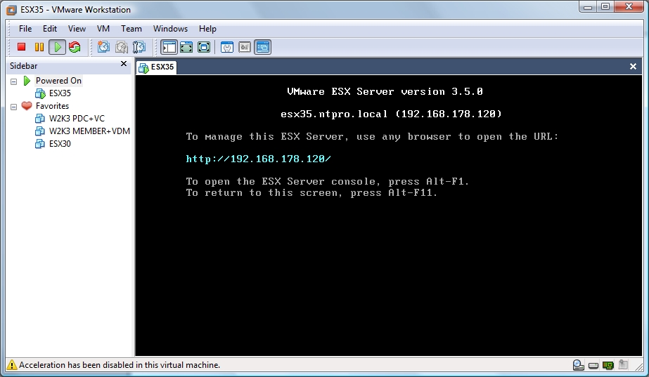 I have installed ESX 3.5 using