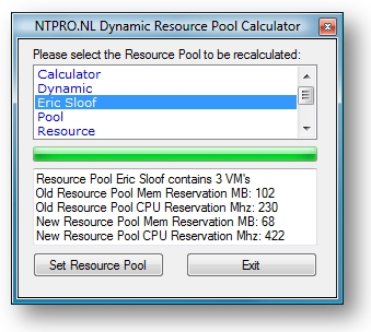 User Interface Resource Pool Calculator
