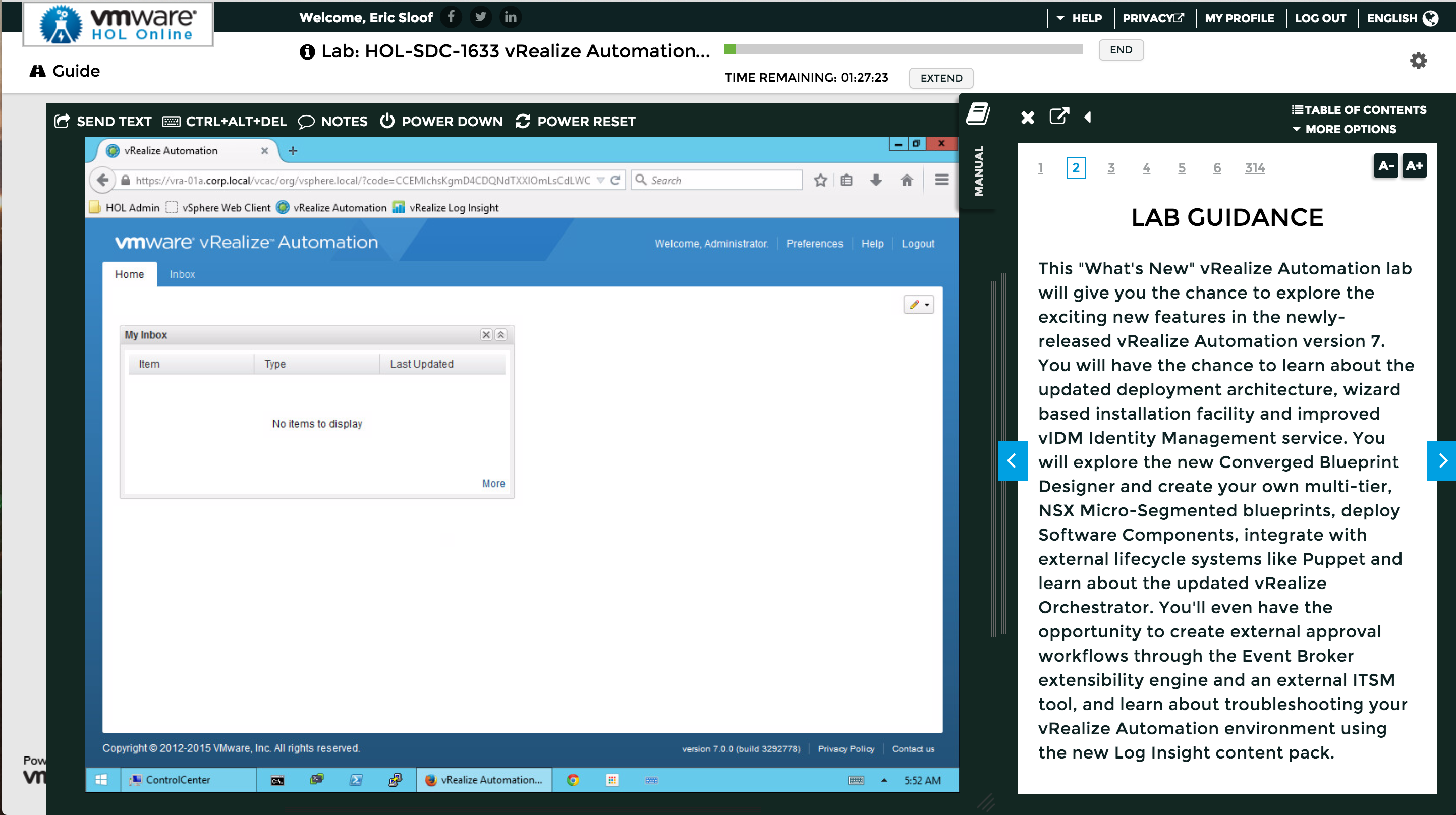 Automatic version. VREALIZE log. VMWARE Automation Orchestrator. VMWARE VREALIZE Network Insight. VMWARE Identity Manager Console.